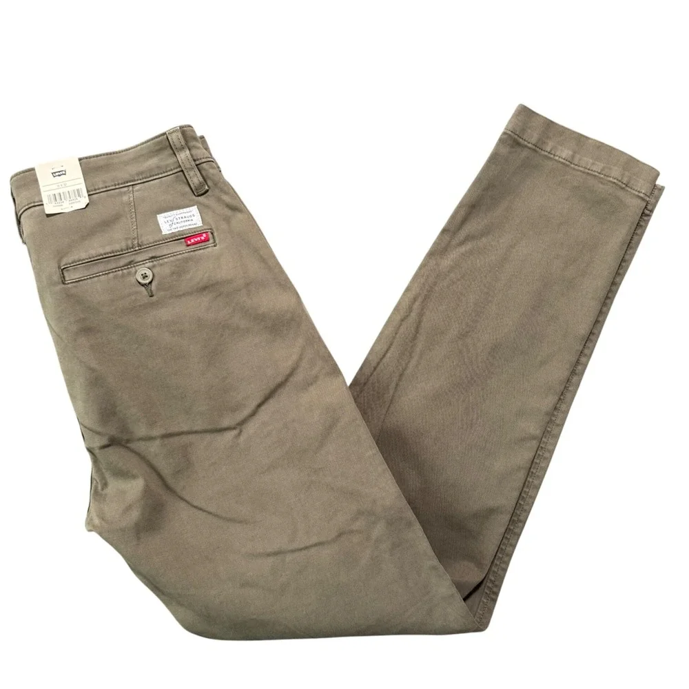 Levi's XX Chino Slim‎ Taper 31x32 Green Stretch Mens Pants  Khaki Garment Dyed